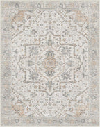 GENIMO 6x9 Area Rugs for Living Room, Machine Washable Non Slip Vintage Rugs, Low Pile Lightweight Chenille Print Rug for Bedroom, Dining Room, Home Office