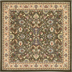 Unique Loom Sialk Hill Collection Area Rug - Washington (7' 10" Square Green/Hunter Green)