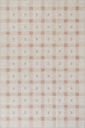 Dash & Albert Zale Peach Machine Washable Rug, 2 X 3 Feet, Oranges/White Plaid Pattern