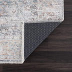 Bloom Rugs Caria Washable Non-Slip 5x7 Rug - Ocean Blue/Brick Traditional Area Rug for Living Room, Bedroom, Dining Room, and Kitchen - Exact Size: 5' x 7'