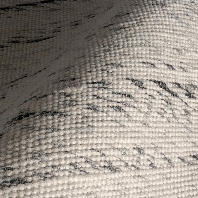 Rugs USA Santa Ynez Ivory/Grey, 5' x 8', Handmade, Marled, Wool & Cotton, Soft and Cozy, High Traffic, Stain Resistant, Easy Clean, Durable Area Rug for Bedroom, Living Room, Dining, Den, Foyer