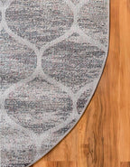 Rugs.com Lattice Frieze Collection Rug – 7' x 10' Oval Blue Multi Medium Rug Perfect for Living Rooms, Large Dining Rooms, Open Floorplans