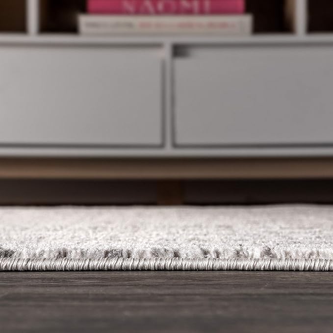 JONATHAN Y Boho Vintage Diamond Cream/Gray Oval Area Rug 4X6 ft, Moroccan Hype for Living Room, Bedroom, Kitchen, Office, Easy-Cleaning, High Traffic, Pet-Friendly, Non-Shedding (MOH101B-4OV)