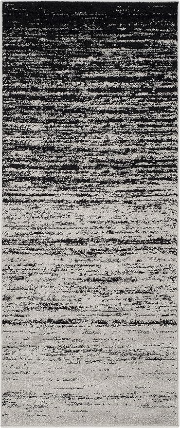 SAFAVIEH Adirondack Collection Runner Rug - 2'6" x 6', Silver & Black, Modern Ombre Design, Non Shedding & Easy to Clean, Ideal for Hallway, Foyer, Kitchen, Entryway, Bedroom (ADR113A)