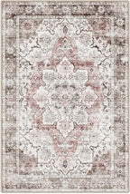 LUMI Washable Area Rug 5x8 for Living Room, Ultra Soft Stain Resistant Carpet with Non Slip Rubber Backing, Non-Shedding Low Pile Rugs for Bedroom, Dining Room, Indoor, Office