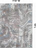 Rugshop Abstract Marble Shag Area Rug Blue 7' 10" x 10' Perfect for Large Living Rooms, Dining Areas, or Master Bedrooms