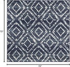 SAFAVIEH Adirondack Collection Area Rug - 6' Square, Navy & Ivory, Modern Diamond Distressed Design, Non-Shedding & Easy Care, Ideal for High Traffic Areas in Living Room, Bedroom (ADR131N)