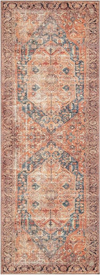 Keen Home Design 2x7 Rug - Machine Washable Runner Rug with Non-Slip Backing, Ideal for Hallway, Entryway, Kitchen, Laundry Room - Vintage, Easy Clean, Durable, Low Pile Rug - (2'6" x 7')