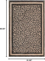 Alfa Rich 5x8 Leopard Beige Black Washable Area Rugs for Living Room Bedroom Kitchen Cotton Rug