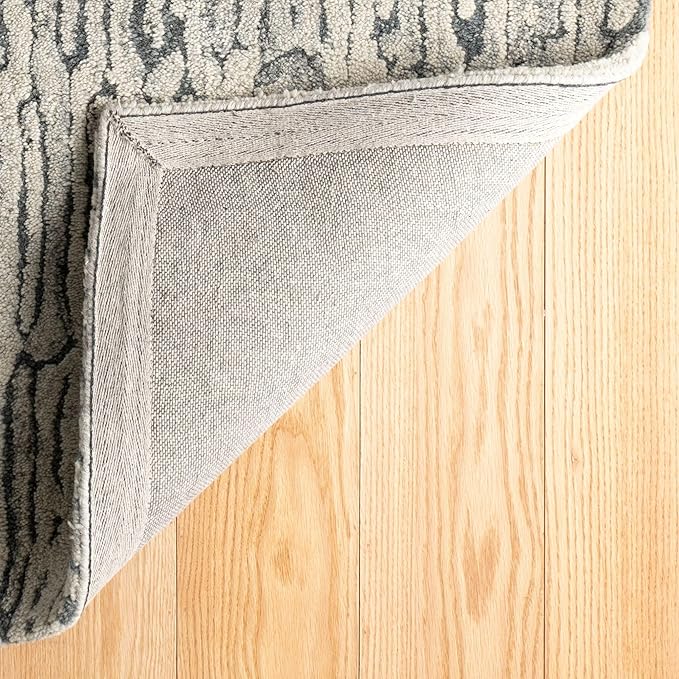 Dash and Albert Malone Everglade Hand Tufted Wool Rug, 5 X 8 Feet, Blue Graphic Pattern - Premium Luxury Hotel Quality Soft Breathable Hypoallergenic Machine Washable Easy Care All Season