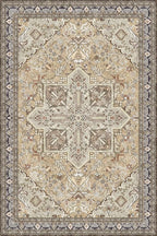 Washable Area Rug 4x6 | Non Slip Area Rug for Living Room, Bedrooms, Dining Room | Ultra-Soft Flannel Carpet Area with Rubber Backing (Olive Brown, 4x6)