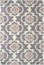 Rugshop Cozy Moroccan Trellis Indoor Shag Area Rug 6'6"X 9' Gray/Cream