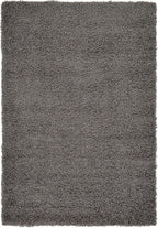 Unique Loom Solid Shag Collection Area Rug (4' 1" x 6' 1" Rectangle, Graphite Gray)
