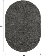 Unique Loom Solid Shag Collection Area Rug (4' 1" x 6' 1" Oval, Graphite Gray)