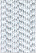 Dash & Albert Lowell Blue Machine Washable Rug, 5 X 8 Feet, Blue Graphic Pattern - Premium Luxury Hotel Quality Soft Breathable Hypoallergenic Machine Washable Easy Care All Season Comfortable
