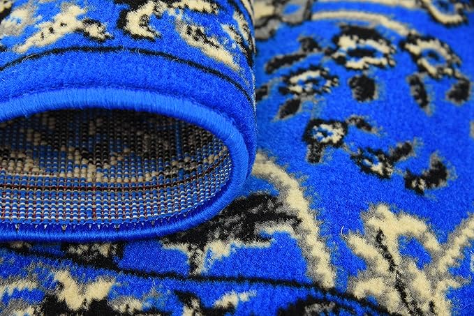 Unique Loom Sialk Hill Collection Area Rug - Washington (2' 2" x 8' 2" Runner Dark Blue/Black)