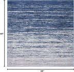 SAFAVIEH Adirondack Collection Area Rug - 4' Square, Navy & Grey, Modern Ombre Design, Non Shedding & Easy to Clean, Ideal for Living Room, Bedroom, Office, Dining Space (ADR113E)