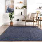 nuLOOM 2x3 Elfriede Jute & Cotton Hand Woven Area Rug, Blue, Solid Rustic Farmhouse Style, Weaved Design, Natural Fiber, For Bedroom, Living Room, Dining Room, Hallway, Office, Entryway