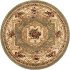 Unique Loom Versailles Collection Area Rug - Henry (3' 1" Round Green/Cream)