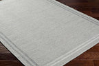 Mark&Day Wool Rugs, 2x8 Janmichael Solid and Border Gray/Black Runner Area Rug, Grey Ivory Black Carpet for Hallway, Kitchen, Bedroom or Living Room (2'6" x 8' Runner)