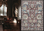 RUGSURE Washable Area Rugs - Perfect for Living Room, Bedroom, Kids Room, Nursery - Stain & Water Resistant Non-Slip, Pet & Child Friendly, Vintage Tribal Area Rugs (Burgundy and Blue, 3' x 5 ')