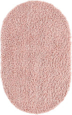 Unique Loom Davos Shag Collection Area Rug - Solid (7' 10" x 10' Oval, Dusty Rose)