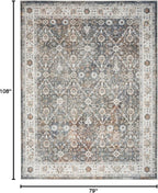 Nourison Home Astra Machine Washable Ivory Multicolor 6'7" x 9' Area Rug - Easy Clean, Non Shedding, Bed Room, Living Room, Dining Room, Kitchen (7' x 9')