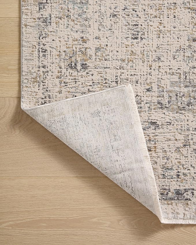 Loloi Amber Lewis Alie Collection ALE-02 Sand/Sky 5'-3'' x 5'-3'', .13'' Pile Height, Round Area Rug