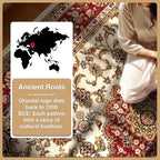 Well Woven Barclay Collection Medallion Kashan Ivory 6x9 Oval Rug - for Living Room, Bedroom, and Dining Room