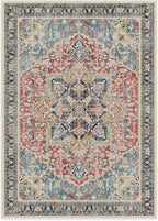 RUGGABLE Washable Vintage Area Rug – Kamran Cayenne Red 10x14, Stain-Resistant, Non-Slip – Large Machine Washable Rugs for Living Room, Bedroom, Hallway, Entryway & Office–with Cushioned Pad