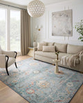 Loloi Margot Collection MAT-06 Denim/Multi 2'-6" x 7'-6" Runner Rug feat. CloudPile, No-Shed Easy Clean Large Patterned Area Rug for Living Room, Bedroom, Dining Area