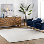 Nuloom Penelope Off-White/Ivory, 10' Square, Hand-Braided, Wool & Cotton, Soft and Textured, High Traffic, Stain Resistant, Easy Clean, Durable Area Rug for Bedroom, Living Room, Dining, Entryway