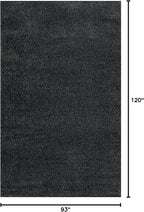 Eyely UES100I-8 Supersoft Haze Solid Low-Pile Indoor Area Rug Casual;Contemporary;Solid;Traditional, Bedroom, Kitchen, Living Room, Easy-Cleaning, Non-Shedding, 8 X 10, Black