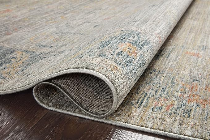 Loloi Magnolia Home by Joanna Gaines Millie Collection MIE-04 Slate/Multi 2'-7" x 14', .25" Pile Height, Runner Rug
