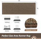 BEQHAUSE Hallway Runner Rugs 2x6, Hallway Rug Non-Slip Washable(Rolled-Up NO Creases), Runner Rug Absorbent Stain Resistant Hall Rug Carpet Runner, Entryway Rugs Floor Mat Laundry Room Rugs, Brown