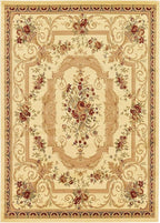 Unique Loom Versailles Collection Traditional Classic Floral Motif Area Rug (8' 0 x 11' 4 Rectangular, Ivory/ Tan)