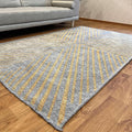 Alfa Rich 3x5 Geometric Gray Gold Washable Area Rugs for Living Room Bedroom Kitchen Cotton Runner