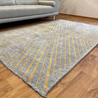 Alfa Rich 4x6 Geometric Gray Gold Washable Area Rugs for Living Room Bedroom Kitchen Cotton Rug