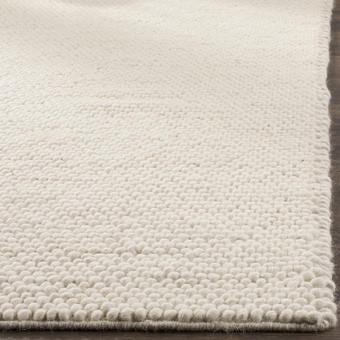 SAFAVIEH Natura Collection Area Rug - 12' Square, Ivory, Handmade Wool Blend, Textured Design, Ideal for Living Room, Bedroom, Dining Space (NAT620A)
