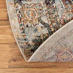 Unique Loom Isabella Collection Area Rug - Adjani (3' 3" Round, Ivory/ Beige)