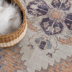 Bloom Rugs Washable 3' x 5' Rug - Orange/Blue/Beige Traditional Area Rug for Living Room, Bedroom, Dining Room, and Kitchen - Exact Size: 3' x 5'