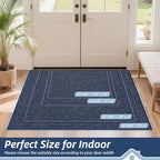 BEQHAUSE Dirt Trapper Door Mat 32" x 48", Non-Slip Washable Doormats Entrance Mat, Dirt Resistant and Absorbent Welcome Mat, Low Profile Floor Mats for Front Back Door and Entryway, Blue