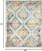 SAFAVIEH Madison Collection Area Rug - 9' x 12', Blue & Yellow, Boho Diamond Distressed Design, Non-Shedding & Easy Care, Ideal for High Traffic Areas in Living Room, Bedroom (MAD418K)