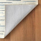 Dash & Albert Elwood Blue Machine Washable Rug, 4 X 6 Feet, Blue Stripe Pattern - Premium Luxury Hotel Quality Soft Breathable Hypoallergenic Machine Washable Easy Care All Season Comfortable