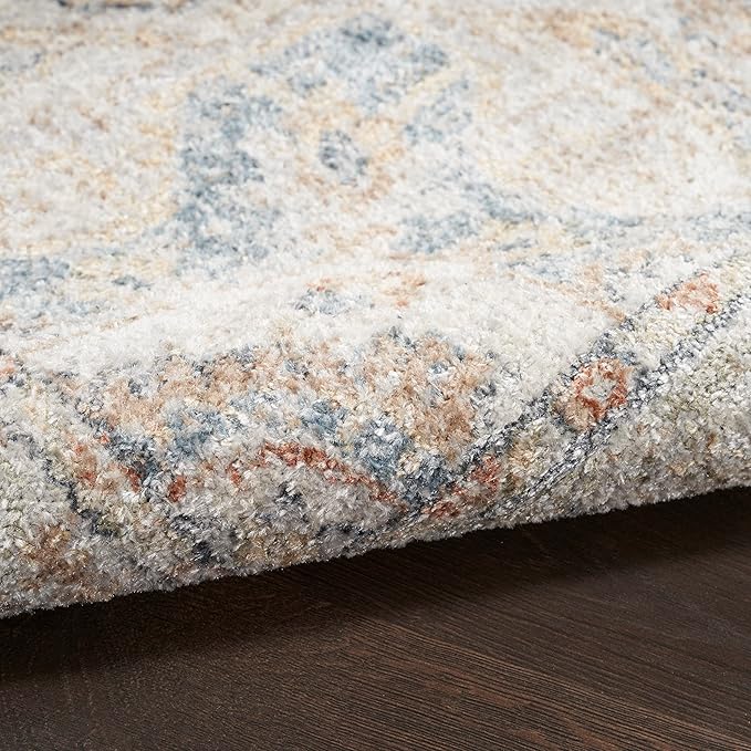 Nourison Home Astra Machine Washable Denim Multicolor 5'3" x 7' Area Rug - Easy Clean, Non Shedding, Bed Room, Living Room, Dining Room, Kitchen (5' x 7')