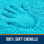 OLANLY Bathroom Rugs 44x24, Extra Soft Absorbent Chenille Bath Rugs, Rubber Backing Quick Dry, Machine Washable Bath Mats for Bathroom Floor, Tub and Shower, Home Decor Accessories, Aqua Sky