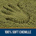 OLANLY Bathroom Rugs 44x24, Extra Soft Absorbent Chenille Bath Rugs, Rubber Backing Quick Dry, Machine Washable Bath Mats for Bathroom Floor, Tub and Shower, Home Decor Accessories, Willow Green