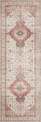 Loloi II Skye Collection SKY-02 Ivory/Berry 7'-6" x 9'-6" Area Rug