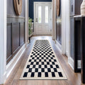 Rugshop Black and White Checkered Area Rug – High-Contrast Grid Pattern Carpet for Living Room, Bedroom, or Dorm – Trendy Contemporary Soft Floor Décor 2' 3" x 8' Runner Black