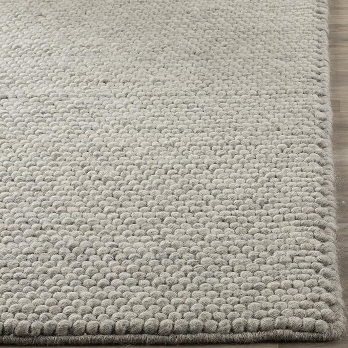 SAFAVIEH Natura Collection Runner Rug - 2'3" x 22', Silver, Handmade Wool Blend, Textured Design, Ideal for Hallway, Bedroom, Foyer (NAT620C)